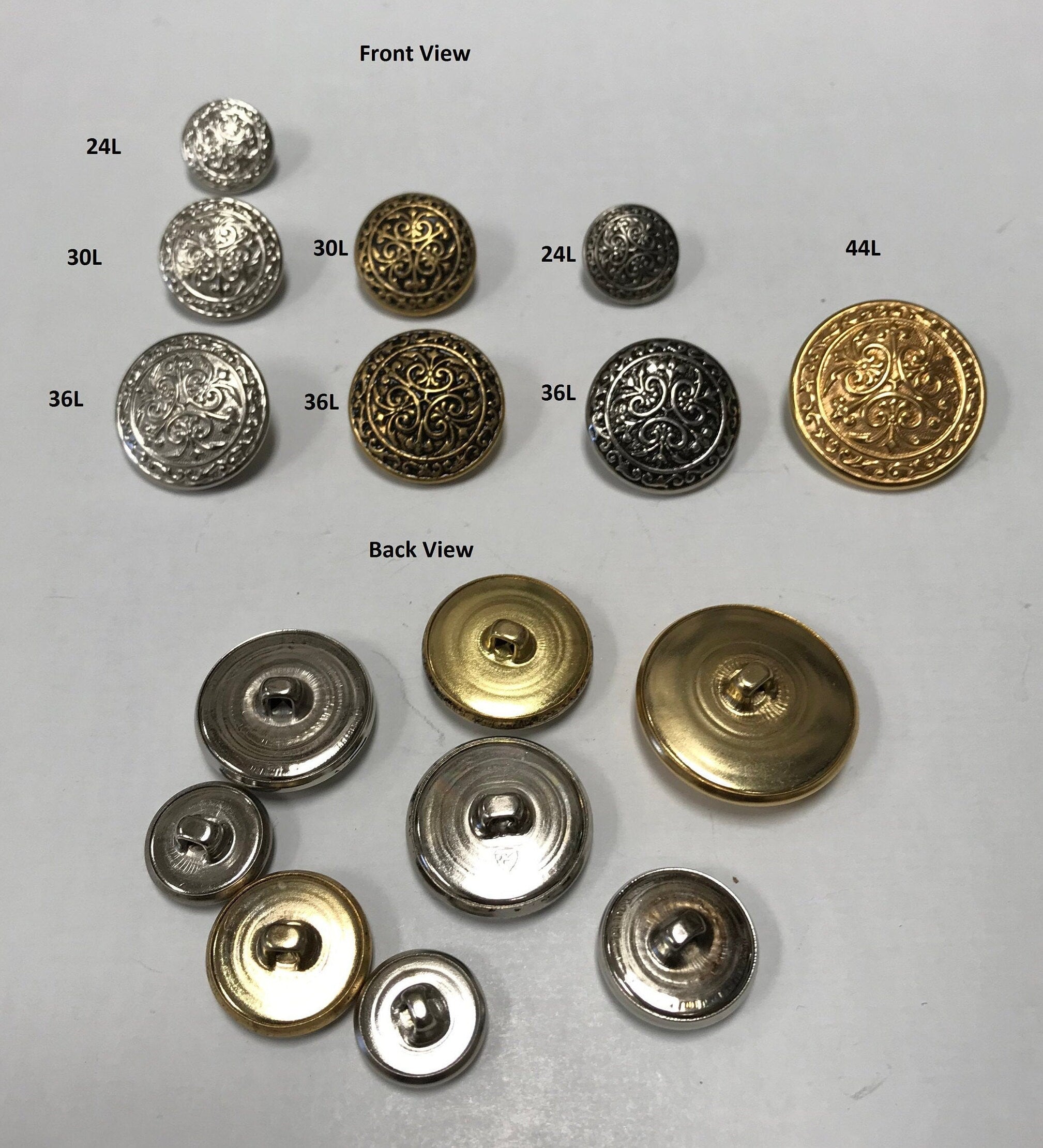 Victorian Metal Shank Buttons