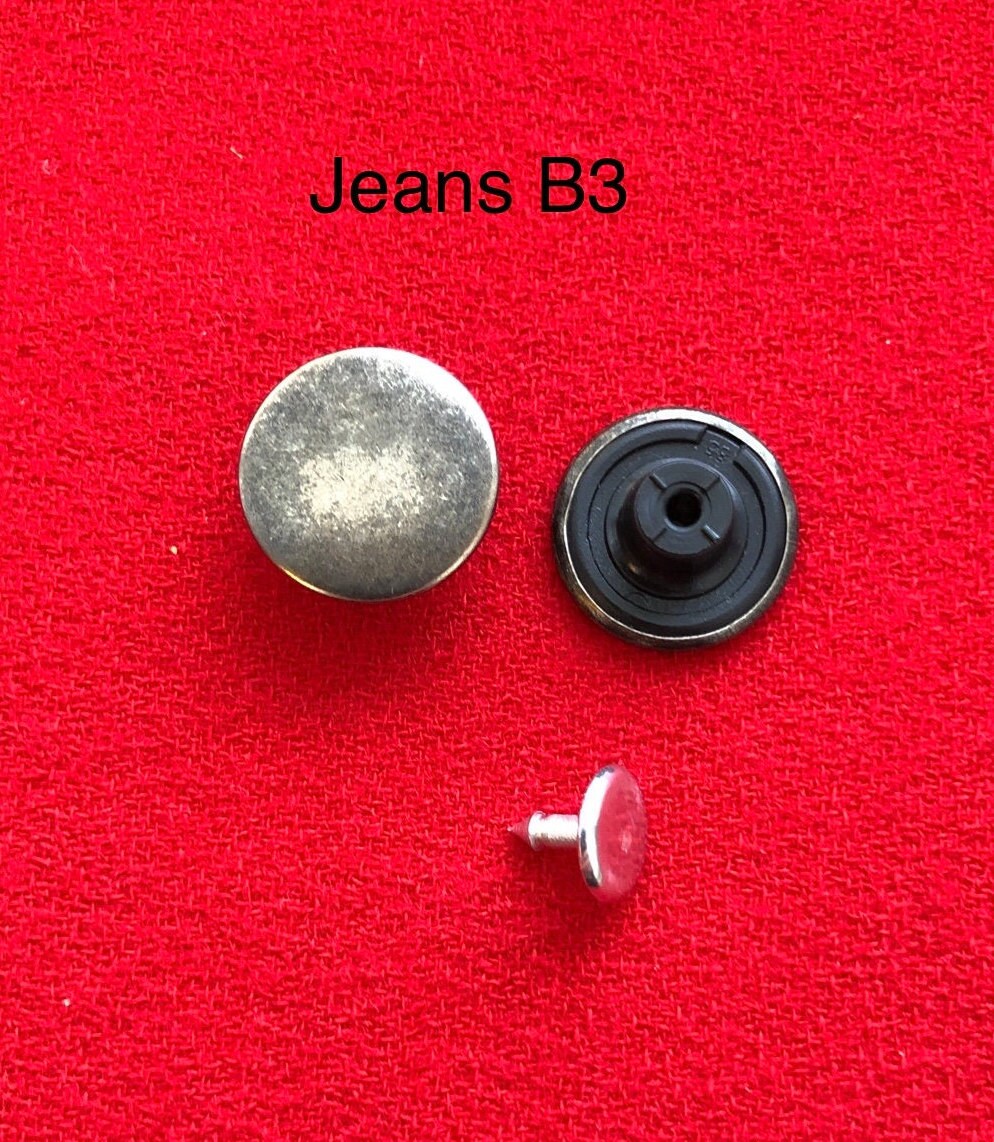 One Package 6 Buttons Matt Ant. Copper or Matt Black Jeans Buttons Cap and  Tack. Style Jeans B.2 