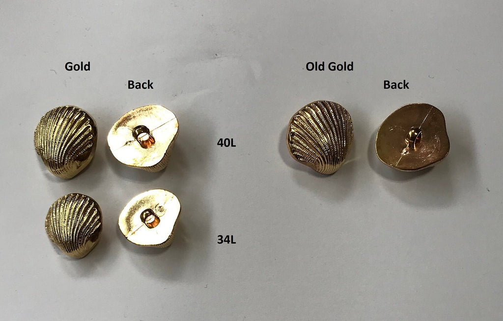 Gold Plated Clothing Buttons - Gold Blazer and Gold Coat Buttons